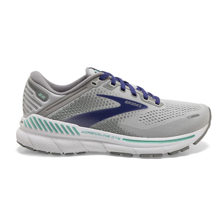 Brooks ADRENALINE GTS 22 Supportive Walking Shoes Womens Sale - Alloy/Grey/Blue/Green (TBZ135269)